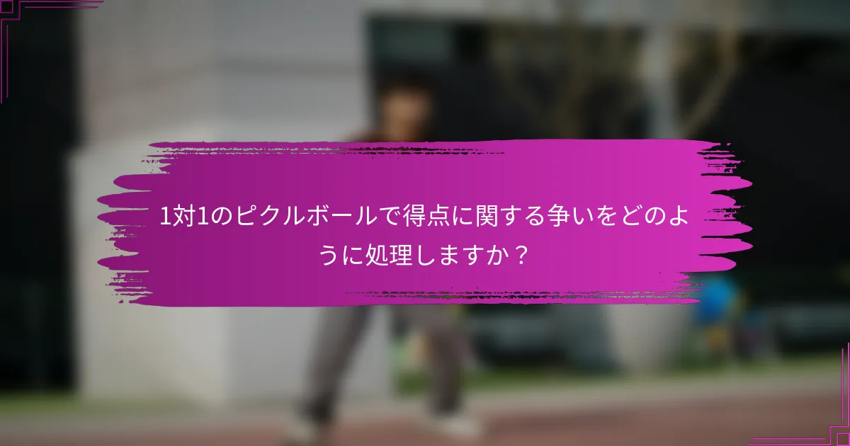 1対1のピクルボールで得点に関する争いをどのように処理しますか？