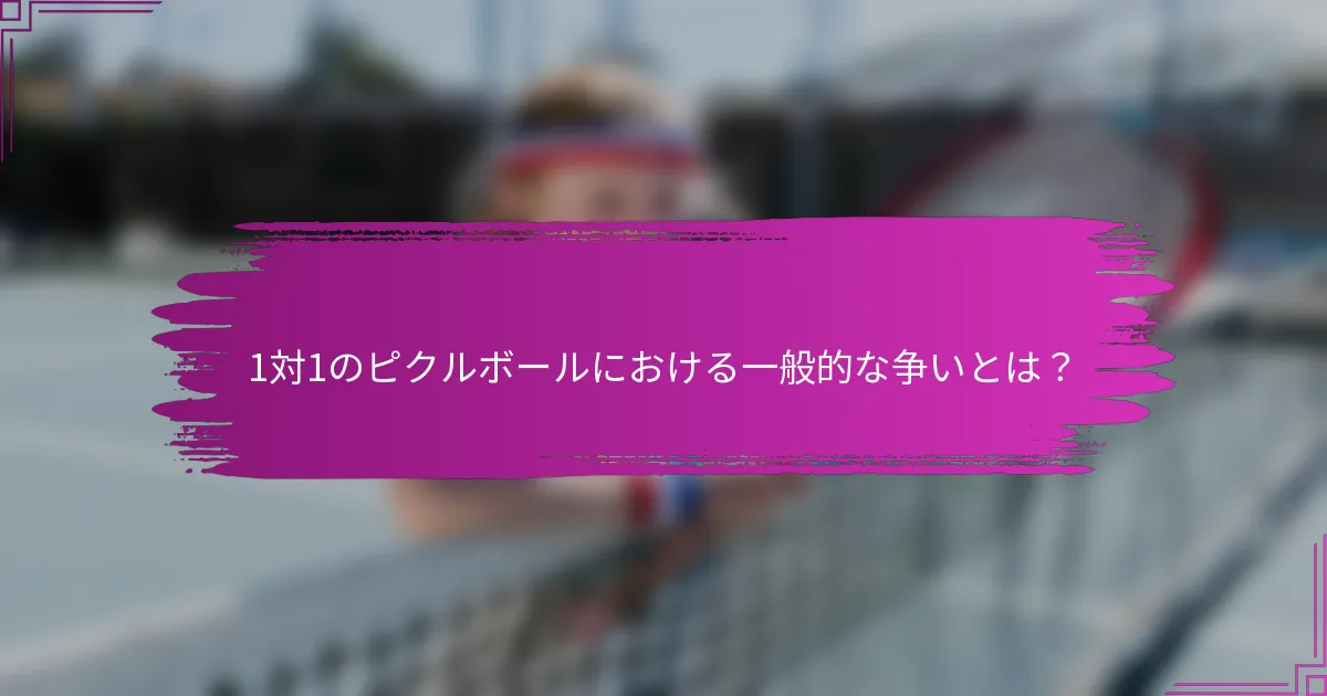 1対1のピクルボールにおける一般的な争いとは？