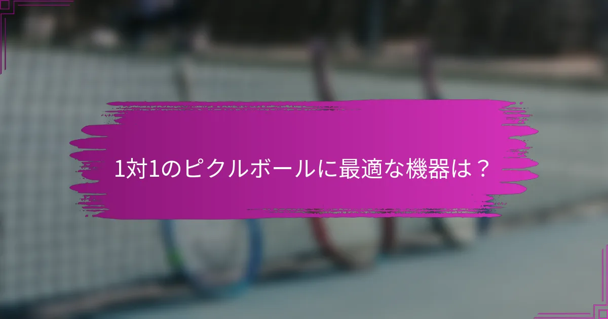 1対1のピクルボールに最適な機器は？