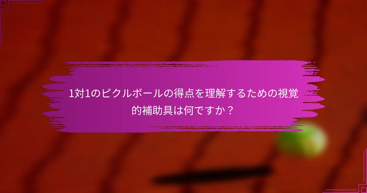1対1のピクルボールの得点を理解するための視覚的補助具は何ですか？