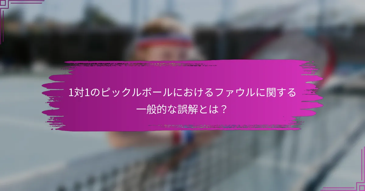 1対1のピックルボールにおけるファウルに関する一般的な誤解とは？
