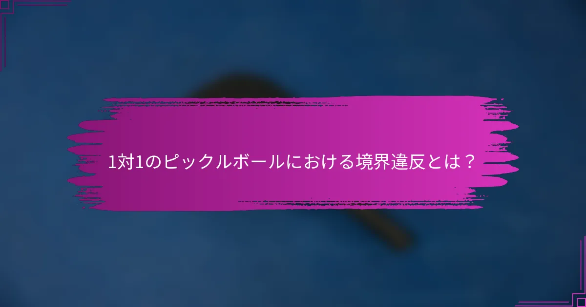 1対1のピックルボールにおける境界違反とは？