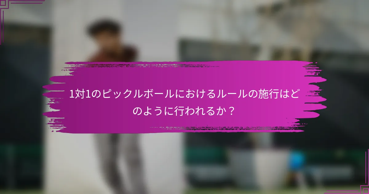 1対1のピックルボールにおけるルールの施行はどのように行われるか？