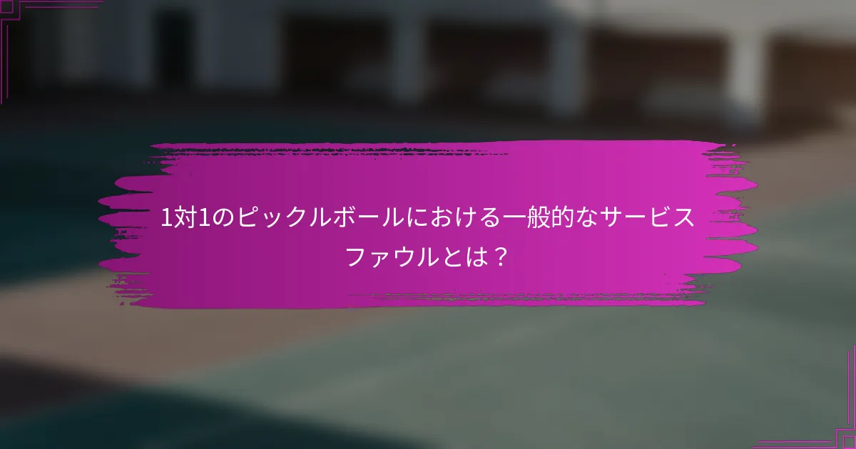 1対1のピックルボールにおける一般的なサービスファウルとは？
