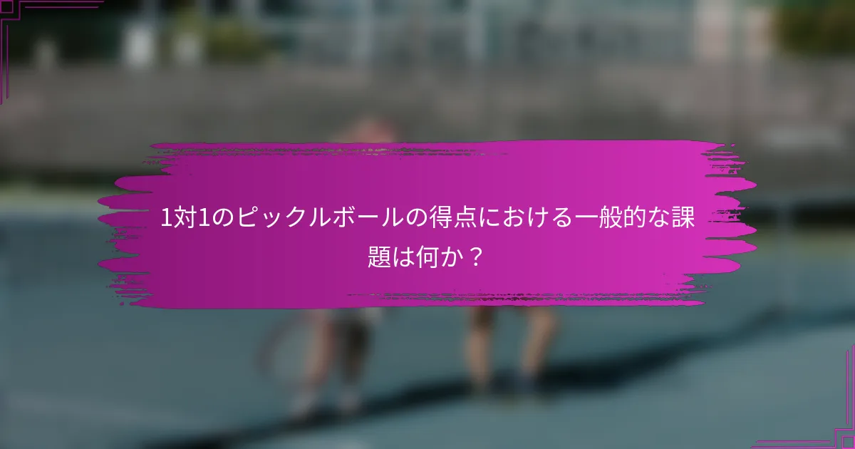 1対1のピックルボールの得点における一般的な課題は何か？