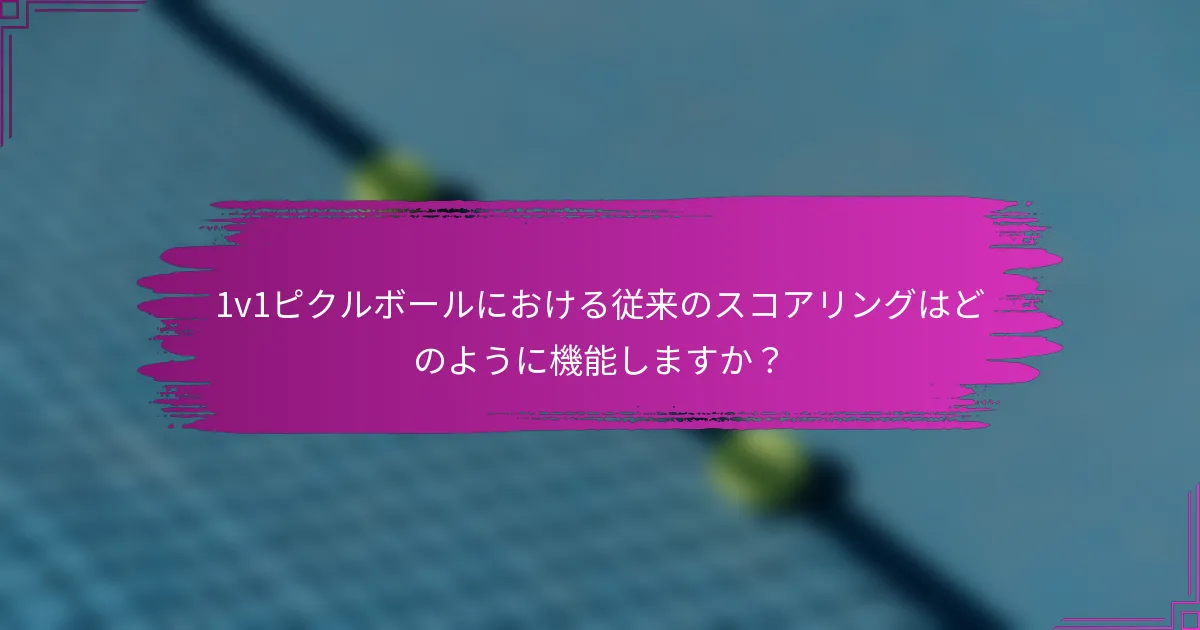 1v1ピクルボールにおける従来のスコアリングはどのように機能しますか？