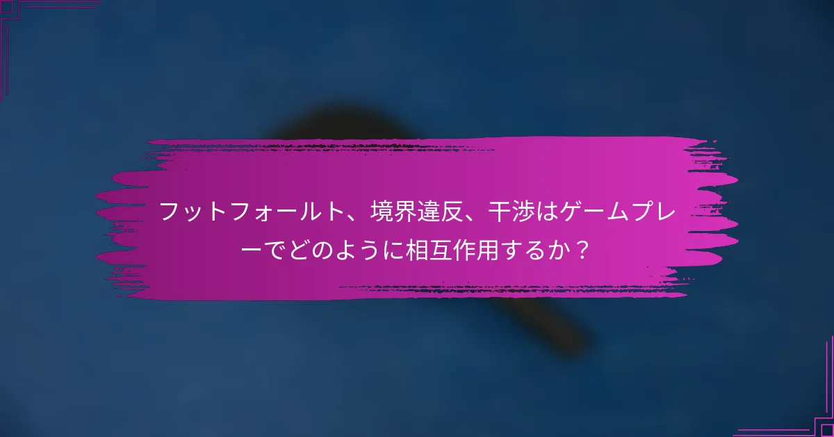 フットフォールト、境界違反、干渉はゲームプレーでどのように相互作用するか？