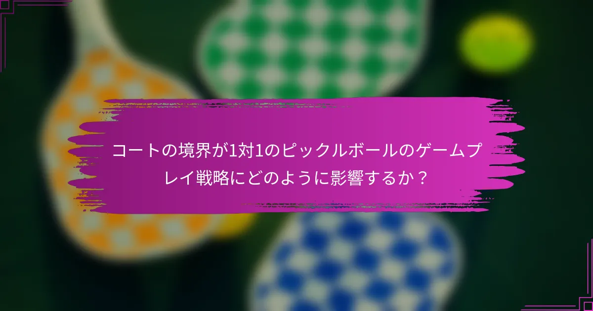 コートの境界が1対1のピックルボールのゲームプレイ戦略にどのように影響するか？