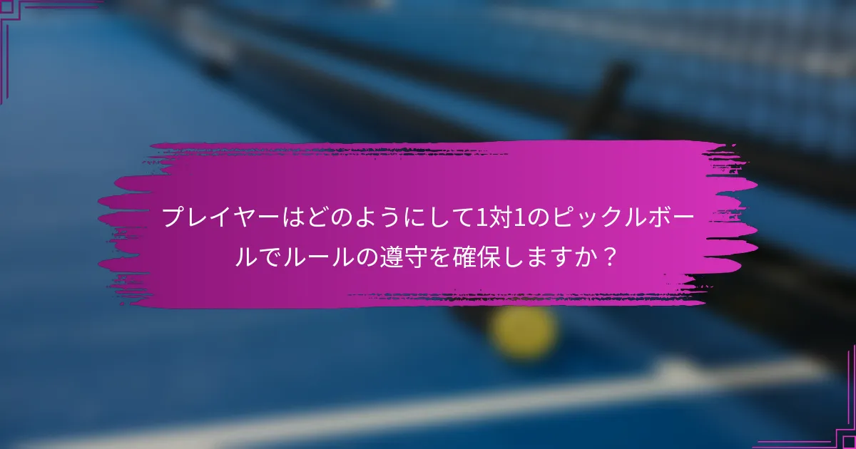 プレイヤーはどのようにして1対1のピックルボールでルールの遵守を確保しますか?