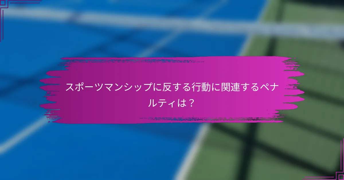 スポーツマンシップに反する行動に関連するペナルティは？